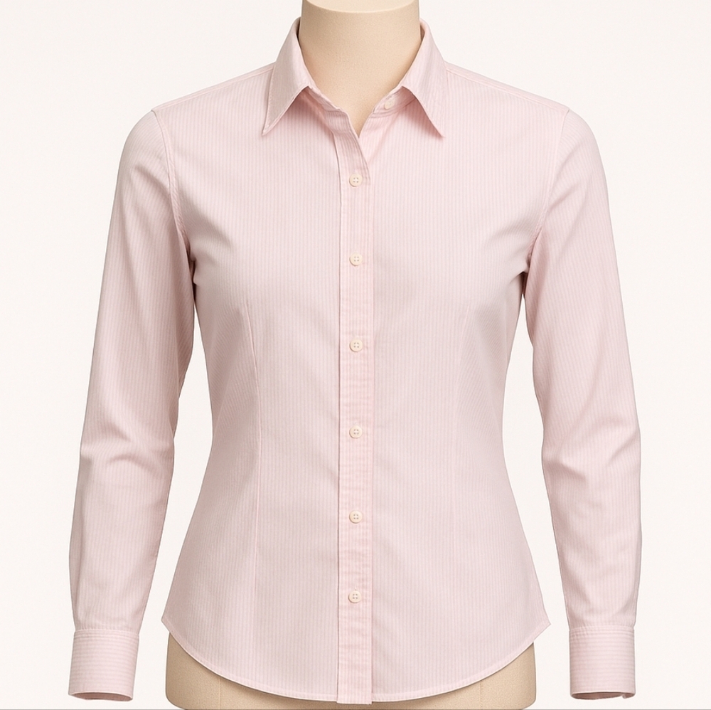 GAP Women's Stretch Button‑Down Shirt – Light Pink – Size S